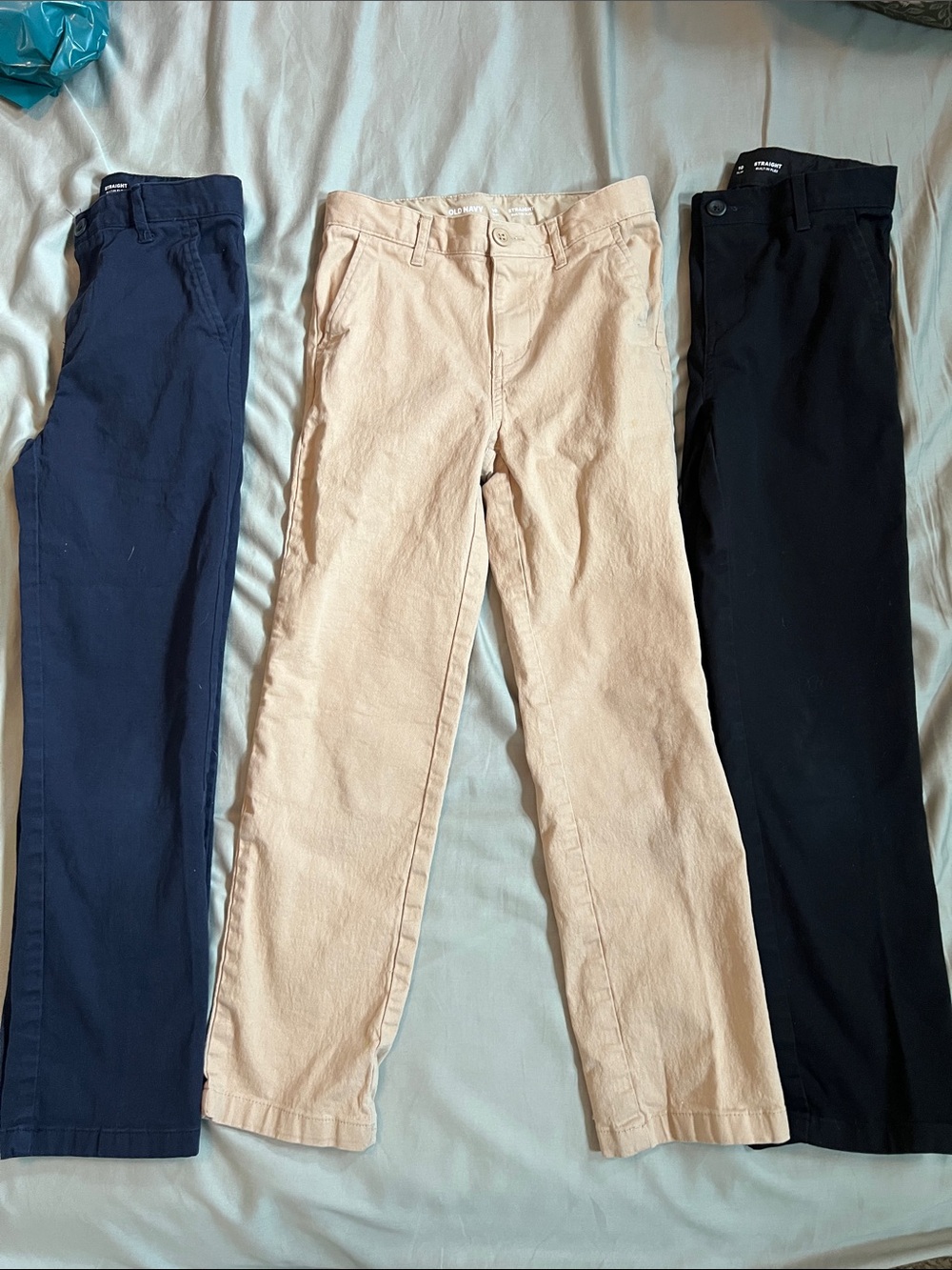 Old Navy Men’s Chino Pants Trio - Navy, Beige, Black
